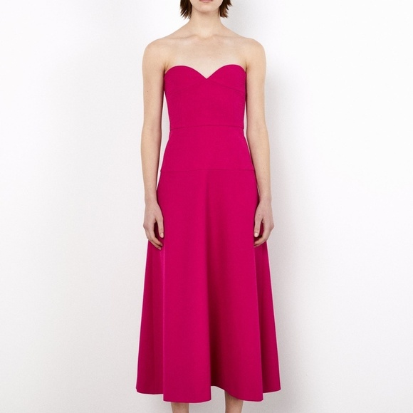 ZARA Corset Bustier Midi Dress Fuchsia BNWT - Picture 4 of 8